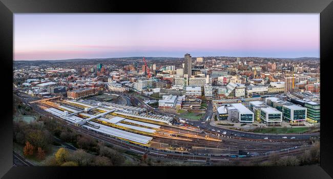 Sheffield skyline Panorama Framed Print by Apollo Aerial Photography