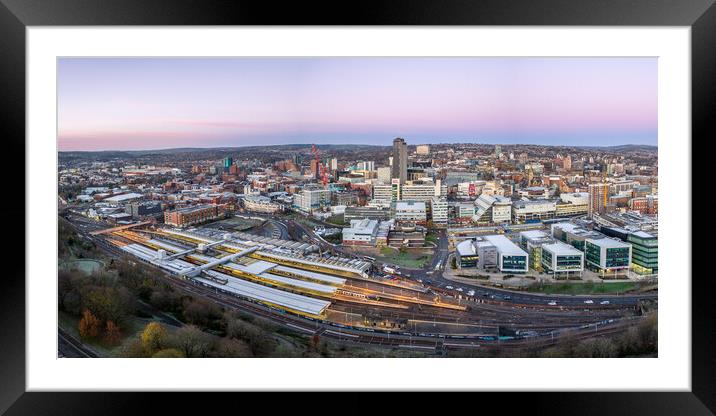 Sheffield skyline Panorama Framed Mounted Print by Apollo Aerial Photography