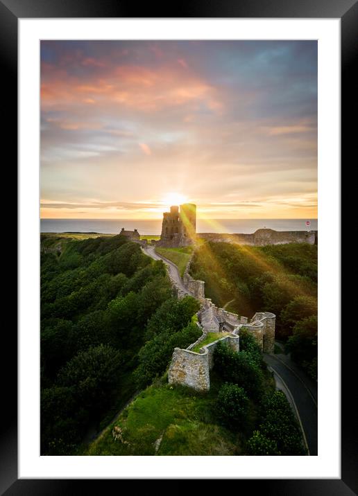 Scarborough Castle  Framed Mounted Print by Apollo Aerial Photography