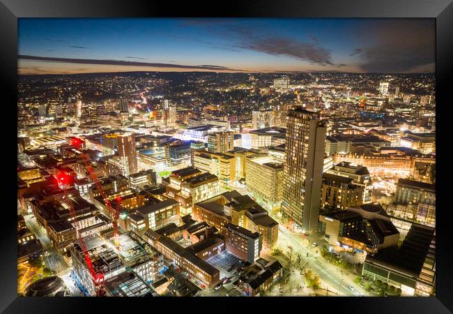 Sheffield City Centre Framed Print by Apollo Aerial Photography