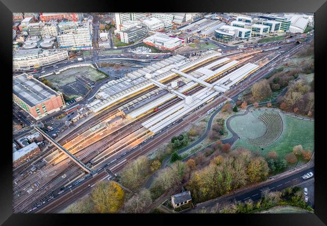 Sheffield Train Station Framed Print by Apollo Aerial Photography