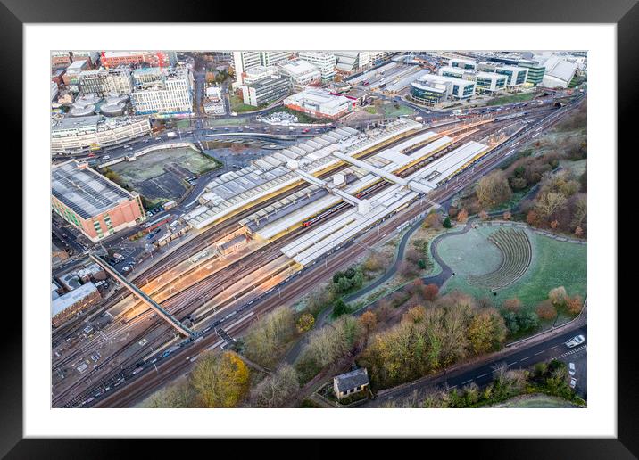 Sheffield Train Station Framed Mounted Print by Apollo Aerial Photography