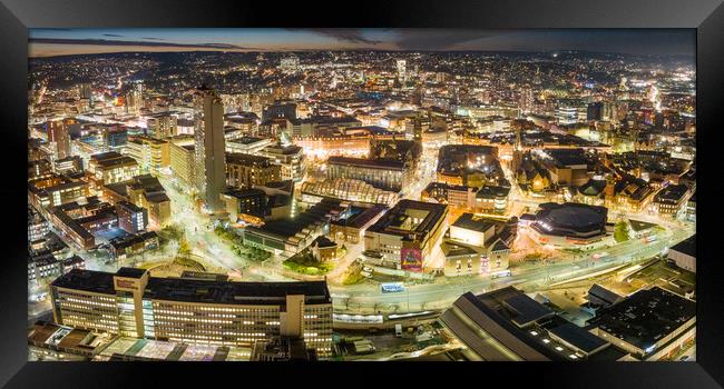 Sheffield at Night Framed Print by Apollo Aerial Photography