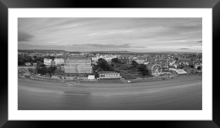 Scarborough Black and White Framed Mounted Print by Apollo Aerial Photography