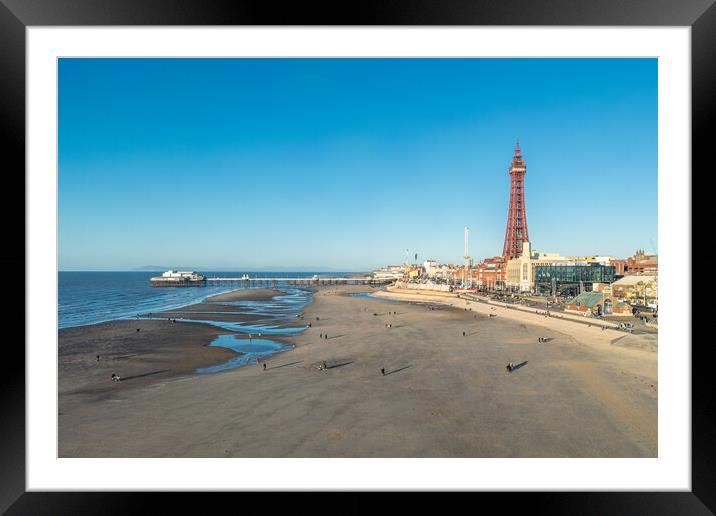 Blackpool Beach Framed Mounted Print by Apollo Aerial Photography