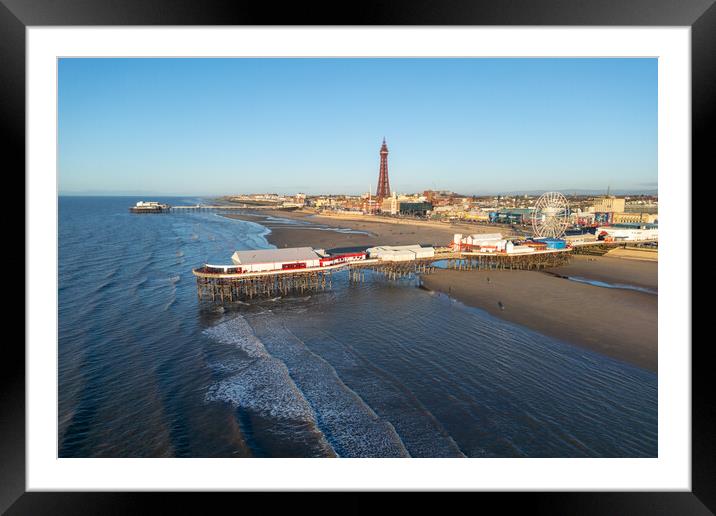 Blackpool Beach Framed Mounted Print by Apollo Aerial Photography
