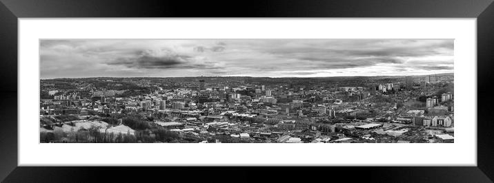 Sheffield Black and White Framed Mounted Print by Apollo Aerial Photography