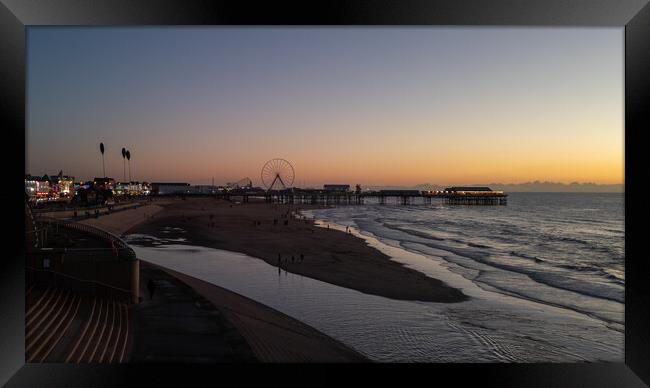 Blackpool Sunset Framed Print by Apollo Aerial Photography