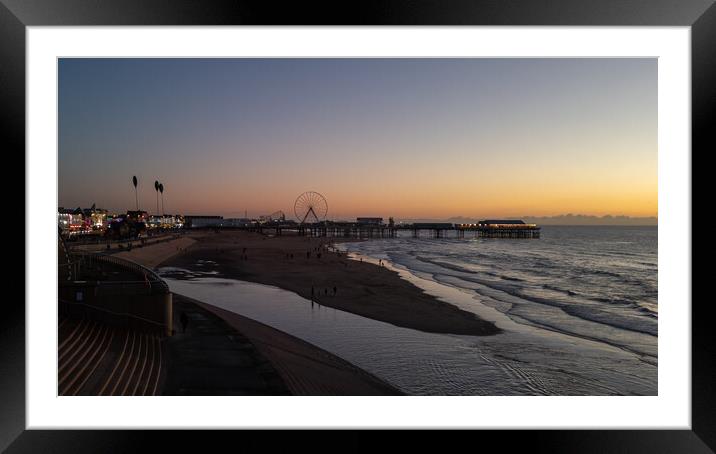 Blackpool Sunset Framed Mounted Print by Apollo Aerial Photography