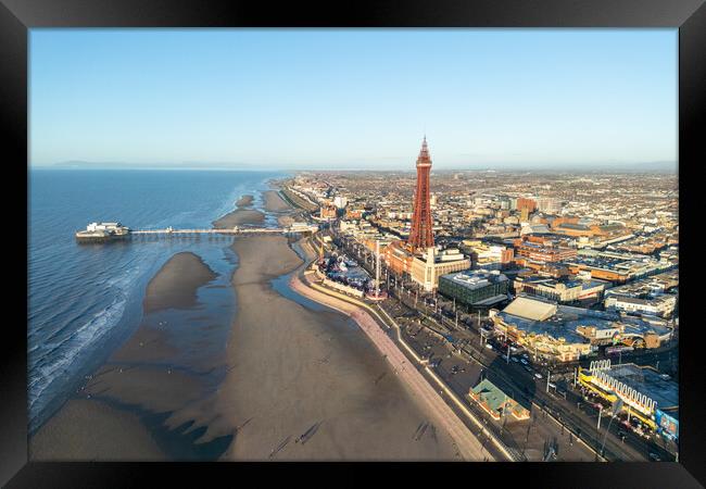 Blackpool North Pier and Tower Framed Print by Apollo Aerial Photography