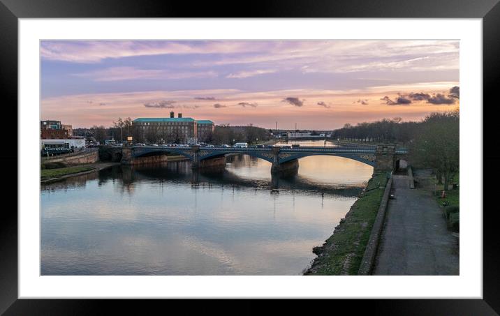 Trent Bridge Sunset Framed Mounted Print by Apollo Aerial Photography