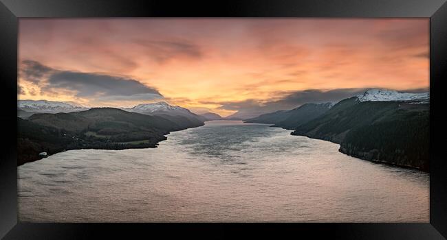 Loch Ness Sunset Framed Print by Apollo Aerial Photography