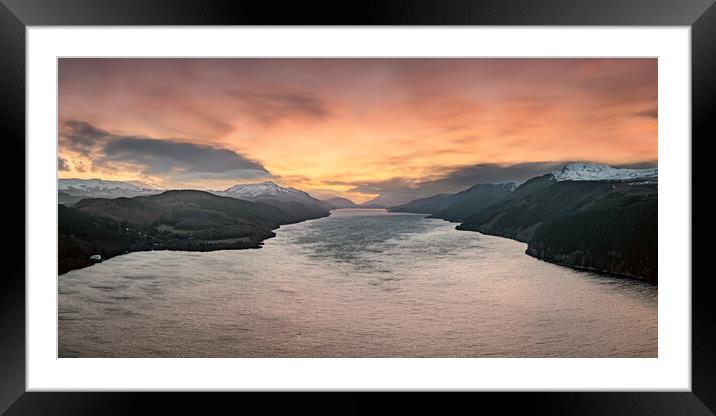 Loch Ness Sunset Framed Mounted Print by Apollo Aerial Photography