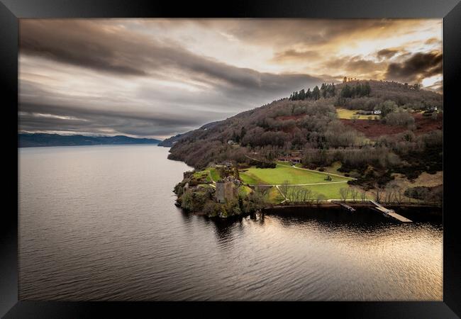 Urquhart Castle Sunset Framed Print by Apollo Aerial Photography