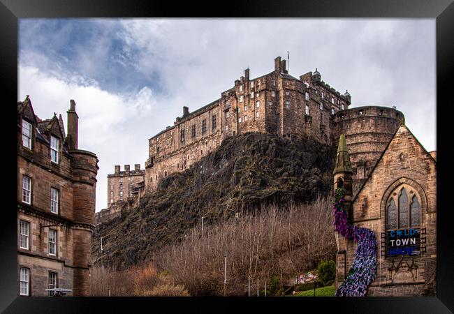 Edinburgh Castle from The Vennel Framed Print by Apollo Aerial Photography