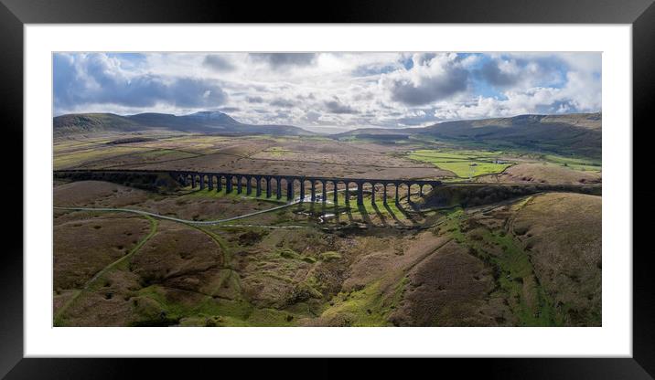 Ribblehead Viaduct Yorkshire Landscape Framed Mounted Print by Apollo Aerial Photography