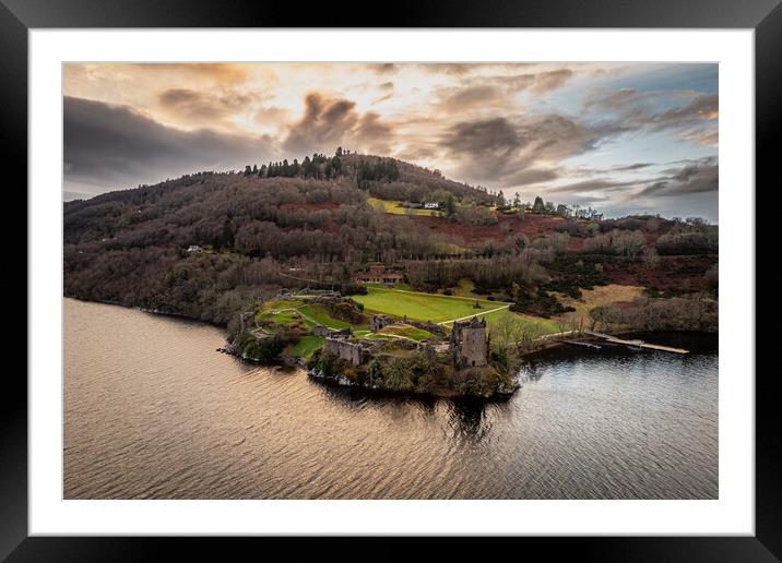 Urquhart Castle Framed Mounted Print by Apollo Aerial Photography