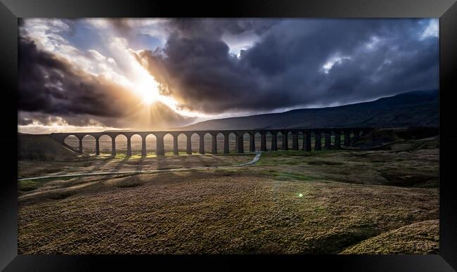 Shadows of Ribblehead Viaduct Framed Print by Apollo Aerial Photography