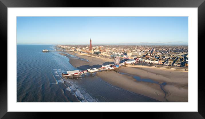 Blackpools Promenade Framed Mounted Print by Apollo Aerial Photography