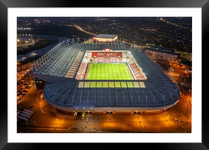 Stadium of Light Haway The Lads Framed Mounted Print by Apollo Aerial Photography
