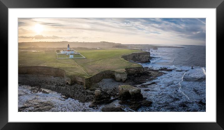 Souter Lighthouse Framed Mounted Print by Apollo Aerial Photography