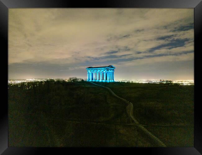 Penshaw Monument at Night Framed Print by Apollo Aerial Photography