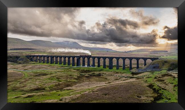 Ribblehead Viaduct Steam Train Framed Print by Apollo Aerial Photography