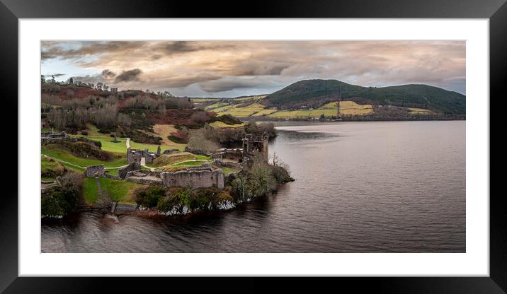 Urquhart Castle Loch Ness Framed Mounted Print by Apollo Aerial Photography