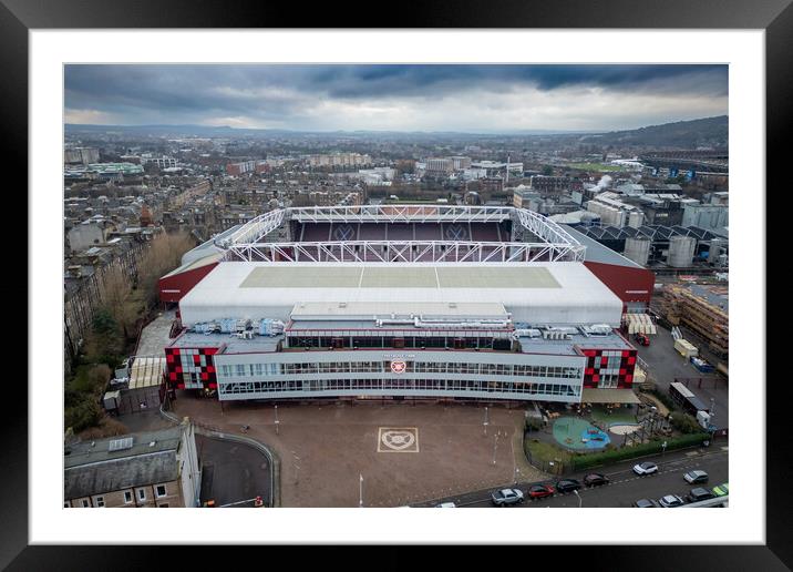 Tynecastle Stadium Framed Mounted Print by Apollo Aerial Photography