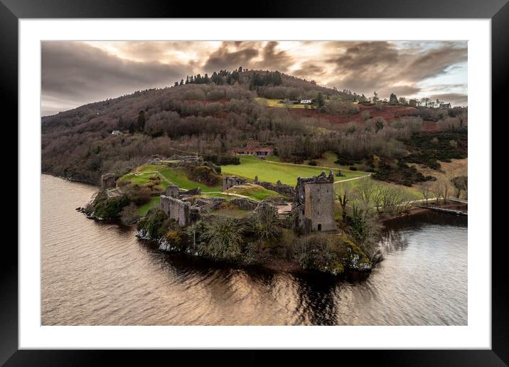 Urquhart Castle Loch Ness Framed Mounted Print by Apollo Aerial Photography