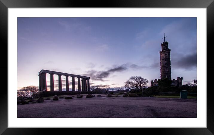 Calton Hill Monuments Edinburgh Framed Mounted Print by Apollo Aerial Photography