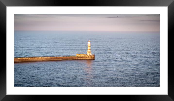 Roker Pier and Lighthouse Framed Mounted Print by Apollo Aerial Photography