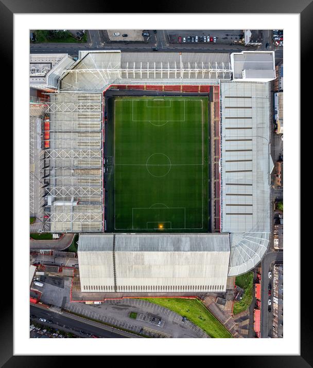 Bramall Lane Top Down View Framed Mounted Print by Apollo Aerial Photography