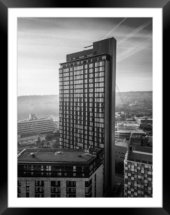 St Pauls Tower Sheffield Framed Mounted Print by Apollo Aerial Photography