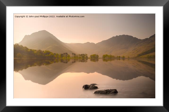 Calm Reflections Over Buttermere Framed Mounted Print by John-paul Phillippe