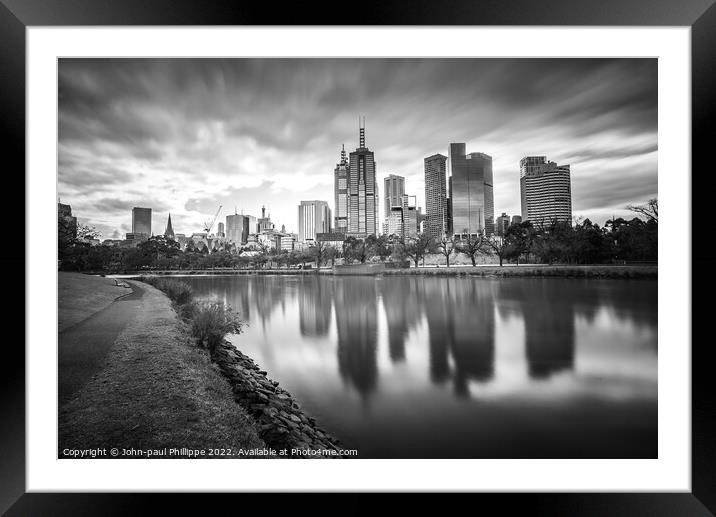 Melbourne Reflections Framed Mounted Print by John-paul Phillippe