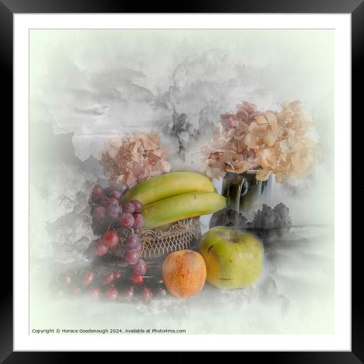 Still life with fruit Framed Mounted Print by Horace Goodenough