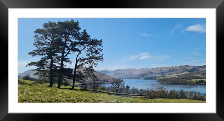 Tree overlooking Ullswater Framed Mounted Print by Mike Owen