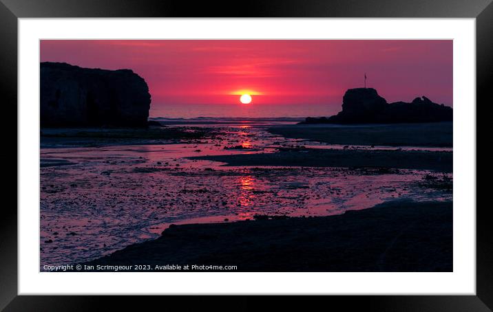 Perranporth Sunset Framed Mounted Print by Ian Scrimgeour