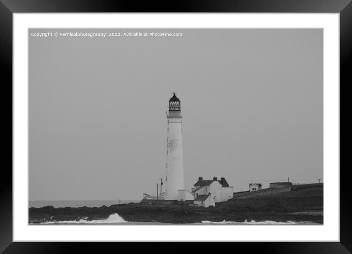 Black and white lighthouse Framed Mounted Print by Fernleafphotography 