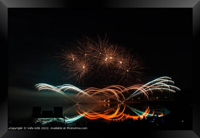 Fireworks Framed Print by Vafa Adib