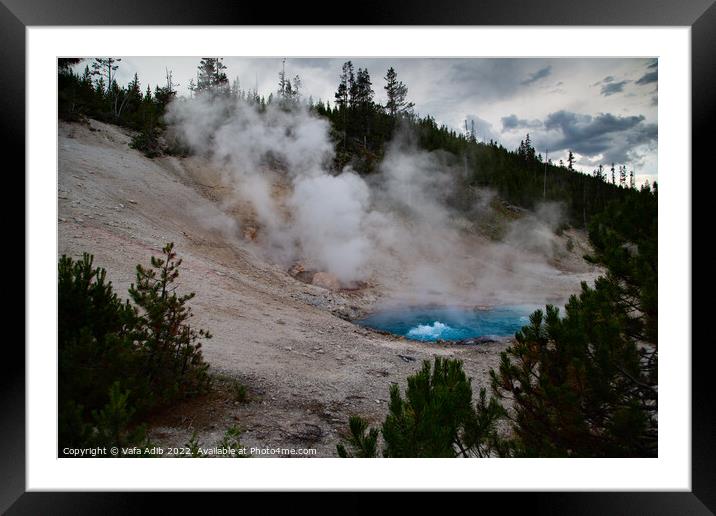 Blue Geyser Framed Mounted Print by Vafa Adib