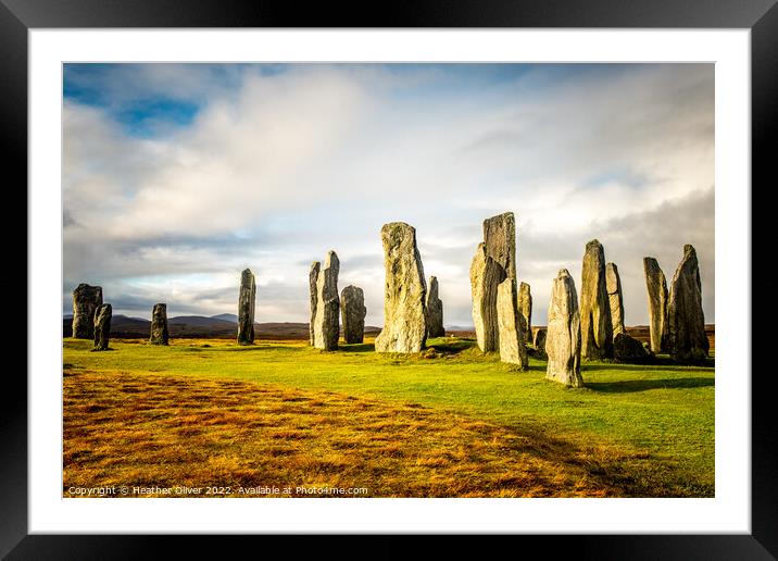 Calanais Standing Stones Framed Mounted Print by Heather Oliver