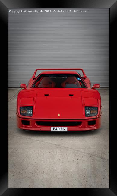 Ferrari F40 Framed Print by Auto view Point