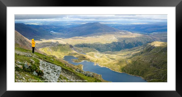 On Top of the World in Snowdon Framed Mounted Print by Adrian Burgess