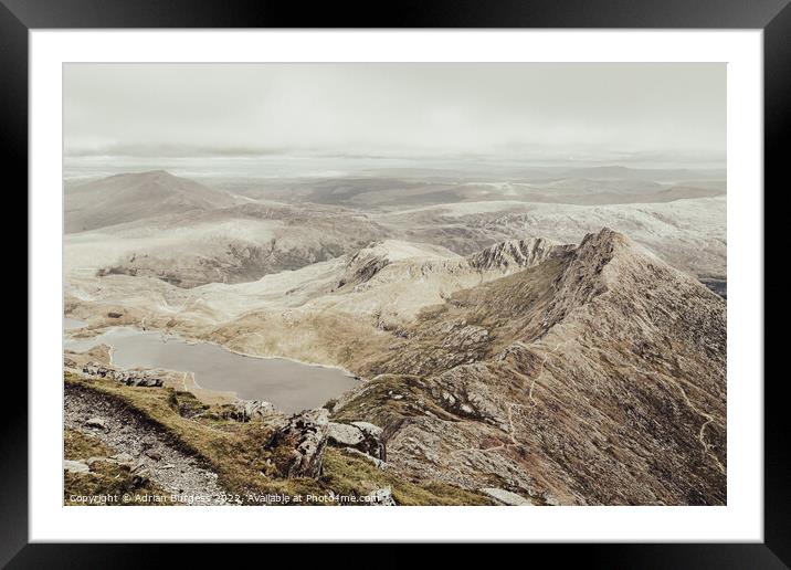 Between Crib Goch and a Hard Place Framed Mounted Print by Adrian Burgess