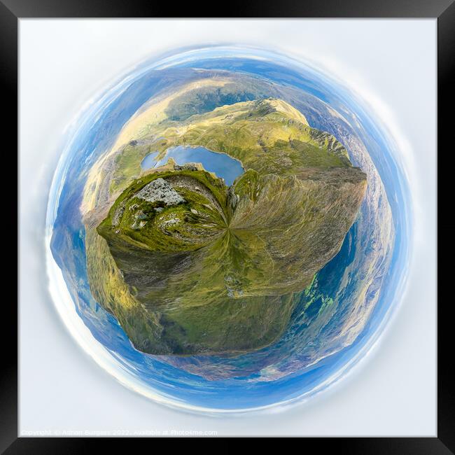 Planet Snowdon Framed Print by Adrian Burgess