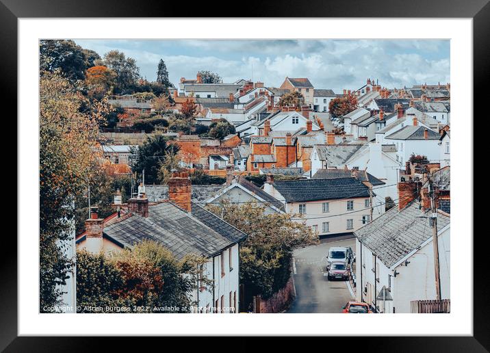 Bradninch from Cullompton Hill Framed Mounted Print by Adrian Burgess