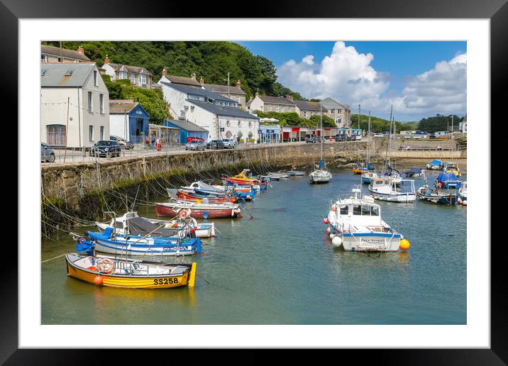 Porthleven Harbour, Cornwall Framed Mounted Print by Adrian Burgess