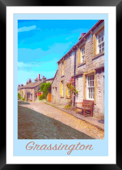 Grassington Travel Poster Framed Mounted Print by Zenith Photography